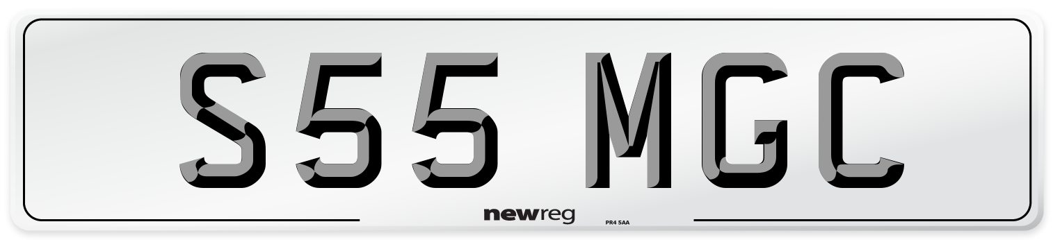 S55 MGC Number Plate from New Reg